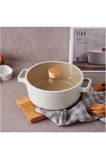 NEOFLAM 24 Cm Beige Fika Cast Short Pot