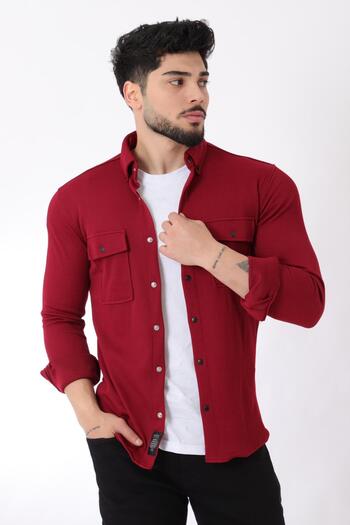 Stilkombin Double Pocket Cover Knitted Shirt XC U16787_40292