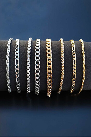 The Collection Set of 8 Gold Colored Bracelets