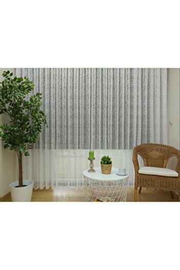 Esse Home Spor Desen Fransız Dantel Tül Perde, 400x260, Sık Pile, 1/3