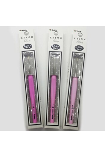 Tulip Μωβ λαβή σιλικόνης βελονάκι δαντέλας 1,25 mm (1 τεμάχιο)