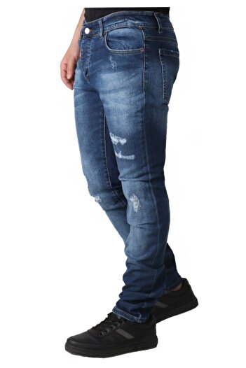 viking's line Erkek Denim Trend Giyim Dsg Hld Prç Işlmli Mavi