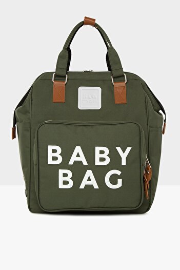 Bagmori Khaki Baby Bag Printed Pocket Mother Baby Care Backpack M000005163