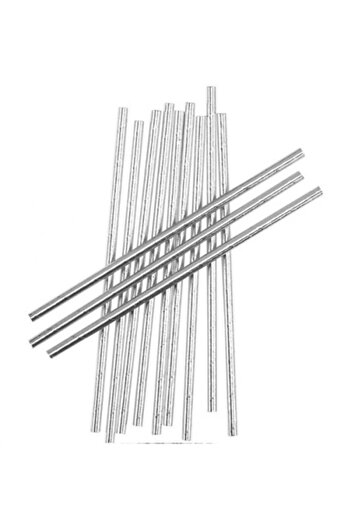 Big Party Paper Straws Silver Color Party Straws 24 Pieces