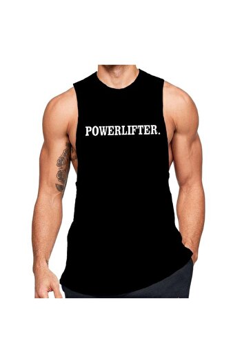 Black İstanbul Ανδρικό μαύρο Poverlifter Fitness Tank Top