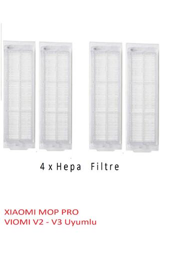 LİN GRUP Xiaomi Mop Pro V2 V3 - Συμβατό με φίλτρο Hepa 4 τεμάχια