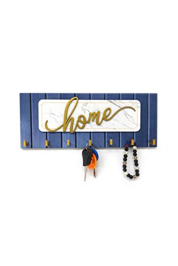 CajuArt Modern Wooden Keychain - Decorative Embossed Home Written