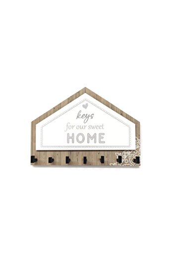 CajuArt Gray and Brown Triangle Keychain Decor - Home Keys