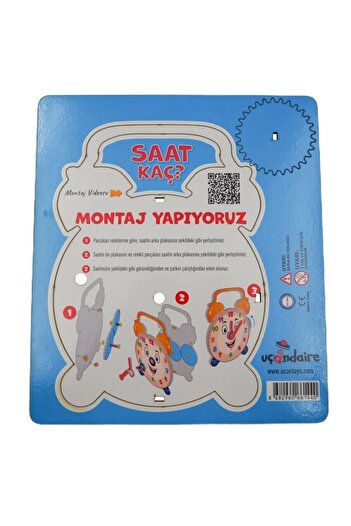 Uçandaire How Hours - How Hours Teaching - Wooden Educational DIY Game Tutorial Clock Toys