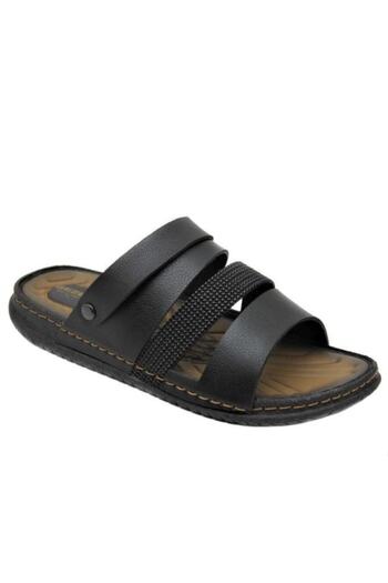 GEZER Men's Daily Leather Full Orthopedic Sandals Slippers