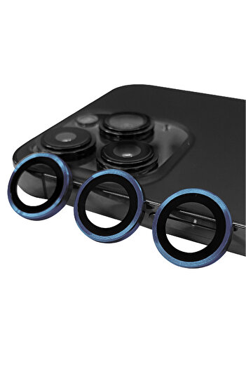 cepteaksesuar iPhone 15 Pro Max Compatible Zore CL-07 Camera Lens Protector-Midnight