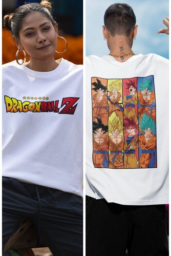 Fuddy Moda Μπλουζάκι Unisex Oversize Dragon Ball Z Anime με στάμπα