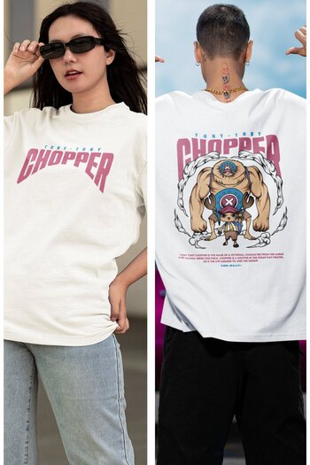 Fuddy Moda Μπλουζάκι Anime One Piece Chopper Ex2 Unisex Oversize - Εκτύπωση στην πλάτη