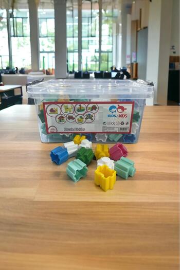 GÜZELYÜZ AVM Puzzle Bloklar 150 Parça +- Tiktak Eğitici ve Çıt Çıt Oyuncak Eğitici Tik tak Bloklar Plastik Kutulu