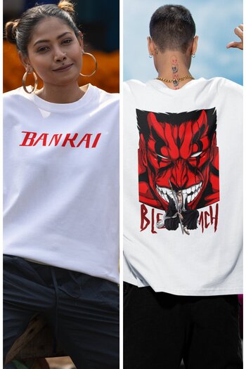 Fuddy Moda Zaraki Kenpachi - Μπλουζάκι Anime Oversize με στάμπα στην πλάτη, Unisex