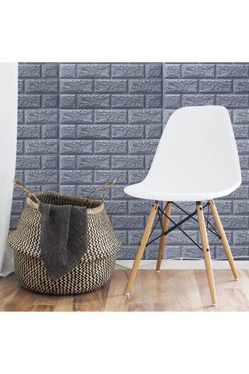 Renkli Duvarlar Gray Erasable Adhesive Wallpaper Office Living Room Flexible Sponge Panel 3d Sticker 35x38cm 1 Piece