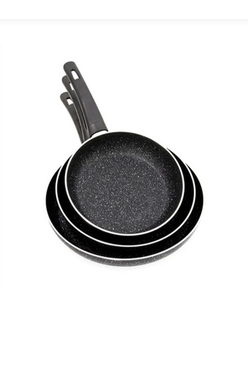 BİMOTE 3-Piece Granite Pan - Fireproof and Non-Stick, 20.cm 24.cm 28.cm