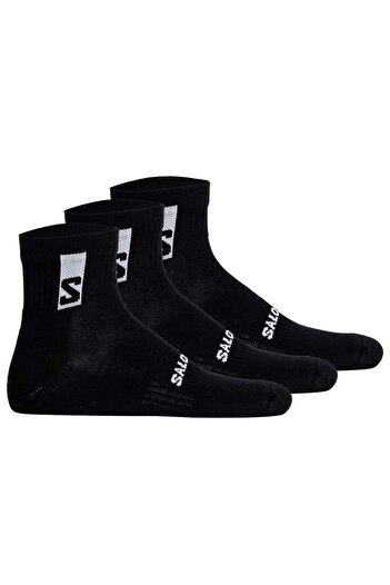 Salomon Packung mit 3 Unisex-Quartersocken – lässige Knöchel, Frottee, Stütz-Zone, Logo