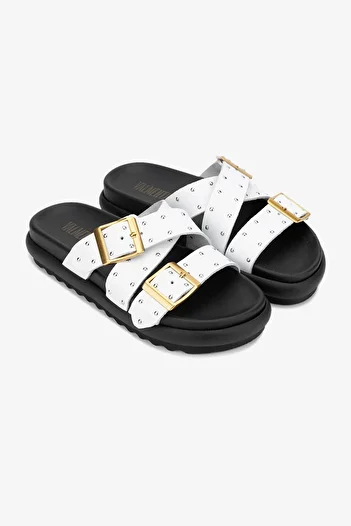 Valmenti Papuci de damă Assa din piele naturală albă - Confortabili și eleganti