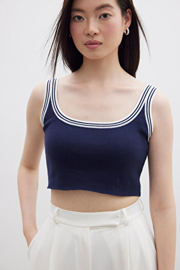 Manuka SLINGED THIN KNITWEAR BLUZ DARK BLUE