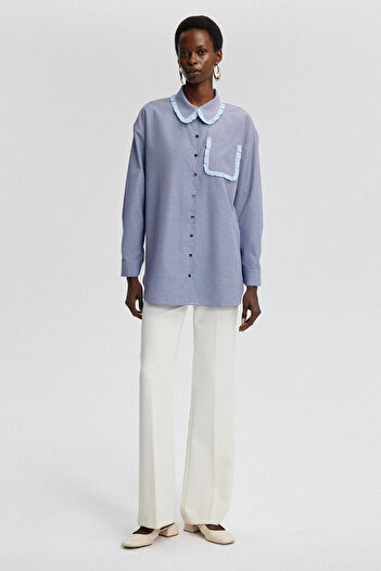 Touché Privé Gingham Shirt with Ruffles