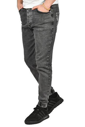 DeepSEA Anthracite Men's Jogger Jeans - Elastic Leg, Lycra, Buttoned2407103