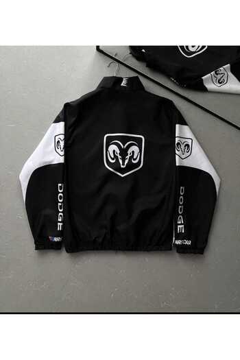 MSRT Unisex Parachute Fabric Oversize Printed Black Windbreaker Raincoat
