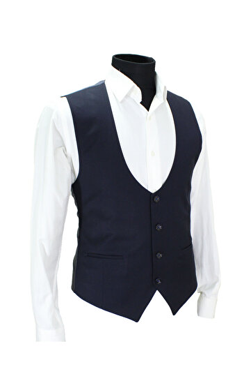 MENTOR REGALO Ανδρικό γιλέκο με λαιμόκοψη σε σχήμα U Navy Blue 50621