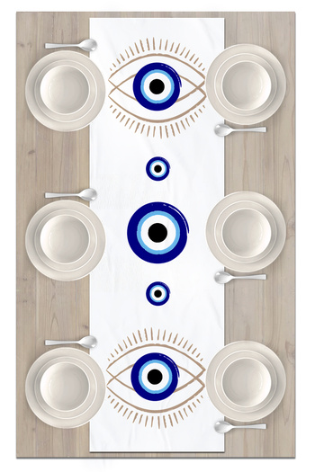 Bertille Home Seria Evil Eye 140x40 cm Runner imprimat digital (Evil Eye)