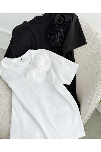 Pulli Collection Rose Brooched New Season T-Shirt Double