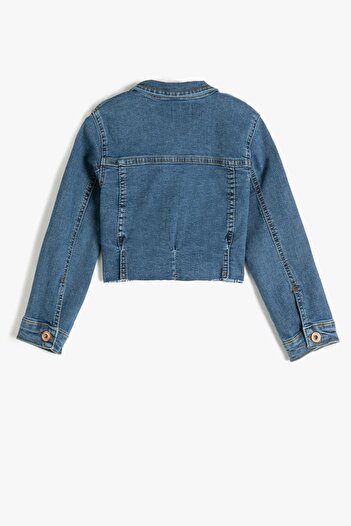 Koton Kids Dunkle Indigo-Mädchenjacke 3SKG20006AD