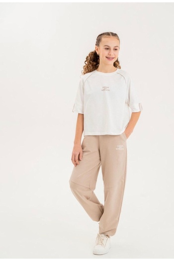 LOCO LOCO LIMI Soft Flexible T-Shirt and Combed Cotton Trousers Set for Young Girls