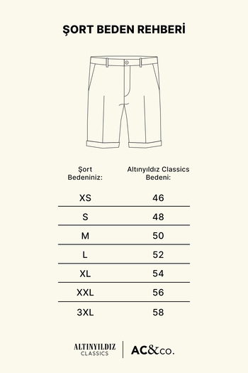 AC&Co / Altınyıldız Classics Ανδρικό καφέ Slim Fit Slim Fit με διαγώνιο σχέδιο βαμβακερό σορτς με πλαϊνές τσέπες