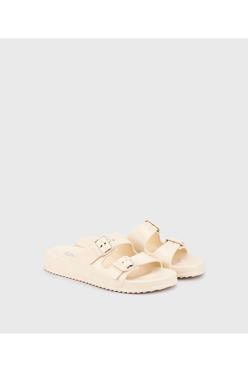 IGOR Eva Cream Double Buckle Havana Mate Women's Slippers