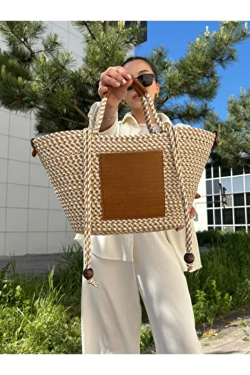MaVaux Dream Series - Jute Bag with Genuine Leather Coating and Inner Lining