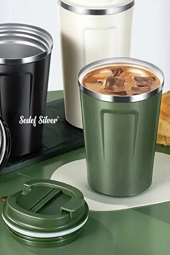 SEDEF SİLVER 380 mL Graduated Digital Thermos - Tea and Coffee Mug Cup Thermos