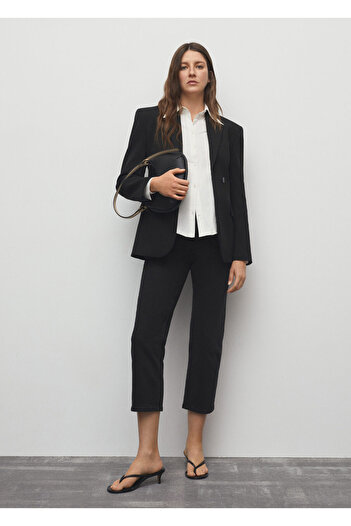 MANGO Woman Black Denim Women's Trousers57003815