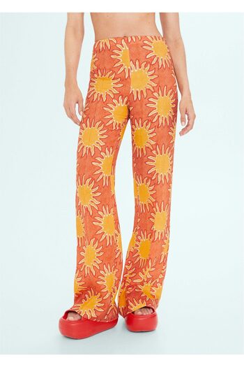 MANGO Woman Orange Women's Trousers57030384