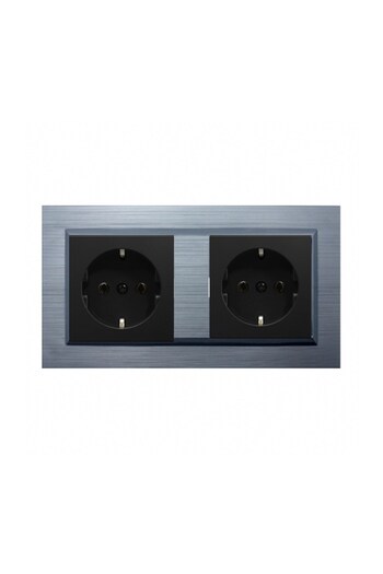 OVİVO Ovivo Quantum Silver Set of 2 Grounded Socket + Grounded Socket