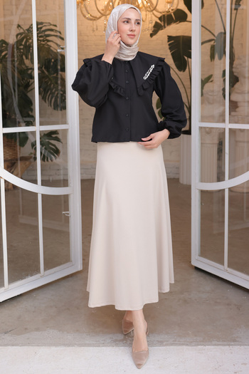 benguen 211 Mevlana Hijab Skirt Stone Color