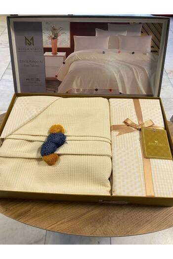 Sudemhome Single Cream Pompom Pique Set