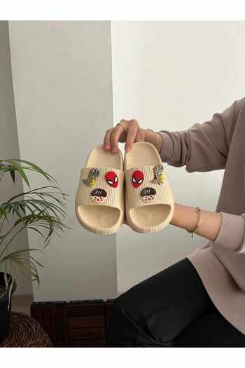 Behtah Kundura Boy's 6 Tane Jibbitz Fancy Gifted Outdoor Garden Pool Daily Sandals Slippers
