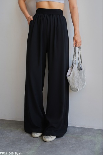 Laluvia Black Woven Trousers