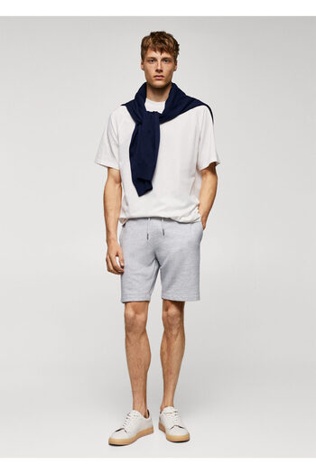 MANGO Man Hellgraue Herren-Shorts 57000771