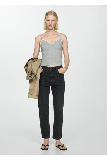 MANGO Woman Black Denim Women's Trousers67040317