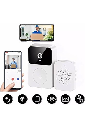 Genel Markalar X9 Kablosuz Görüntülü Kapı Zili HD 1080P Akıllı Kapı Zili Kamera Kablosuz