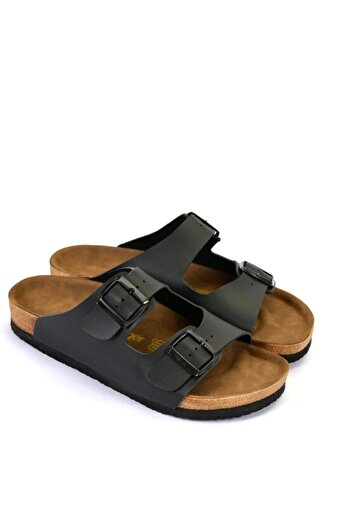 Slazenger Black Unisex Buckle Slippers