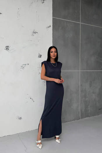 Neşeli Butik γυναικείο φόρεμα με βαμμένο σχιστό λεπτομέρεια NBG010