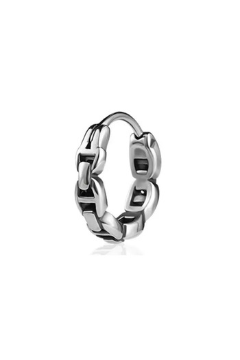 Jaida Moda Viking Designed Unisex Silver Gothic Hoop Earrings