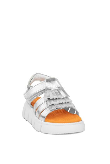 Minican S P 2287C Booties Girl's Genuine Leather Flat Sandals Silver